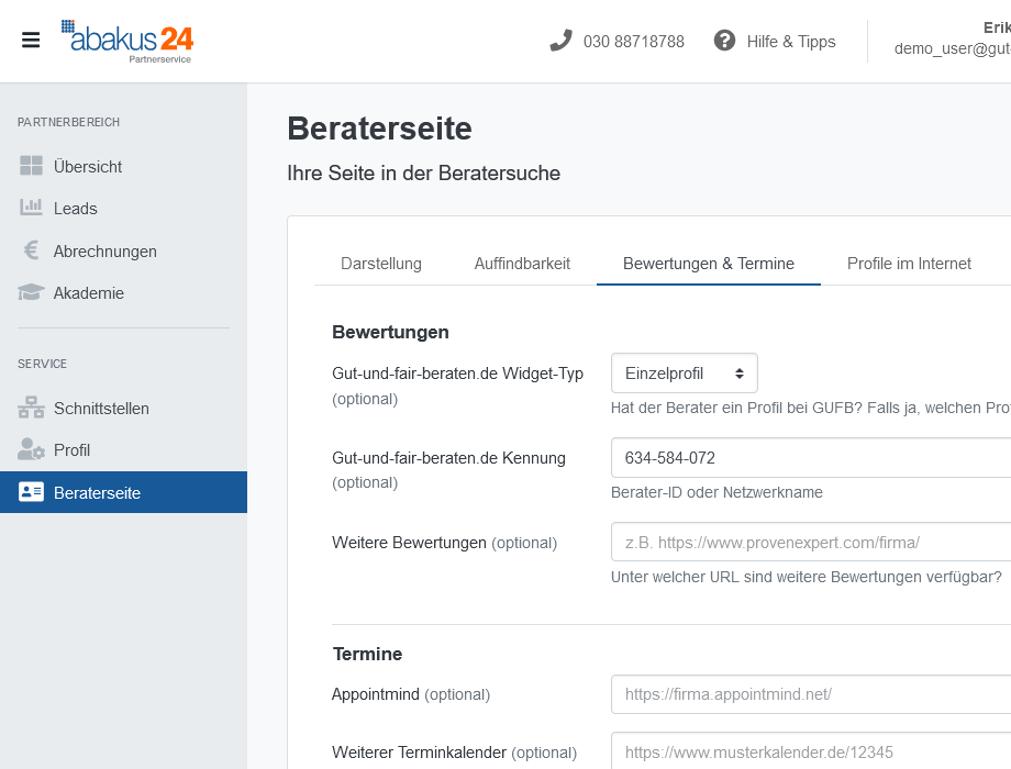 Allez dans Page conseiller, puis Conseils et rendez-vous