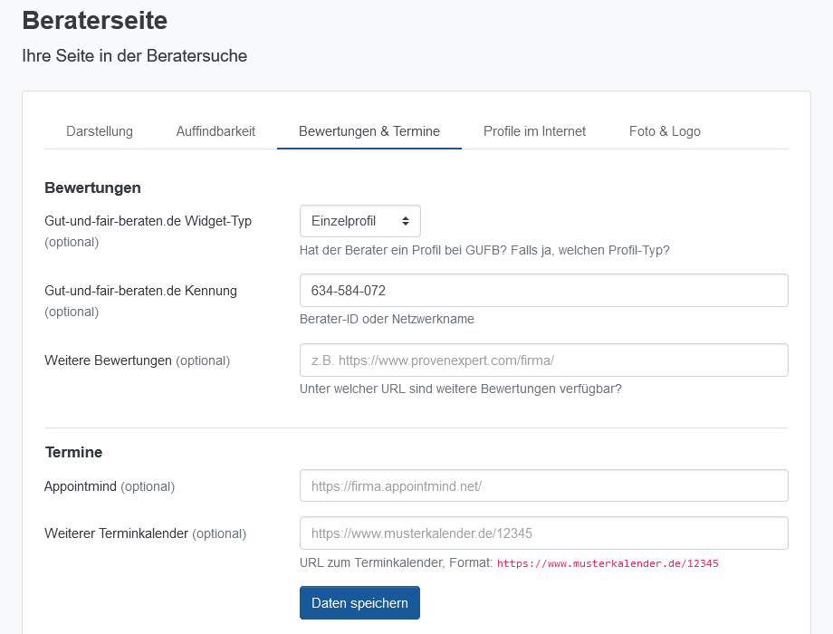 Collez l'URL sous Rendez-vous et cliquez sur Enregistrer les données