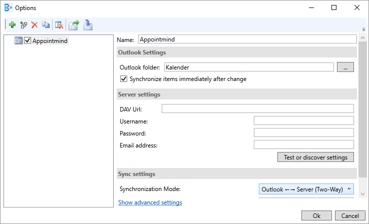 Cochez Synchronize items immediately after change