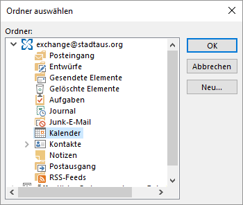 Sélectionnez le calendrier dont les rendez-vous doivent être synchronisés. Dans Outlook, vous pouvez aussi créer des sous-calendriers et synchroniser avec ceux-ci