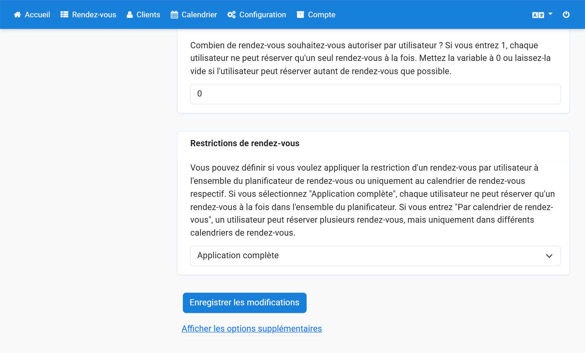 Cliquez sur Enregistrer les modifications