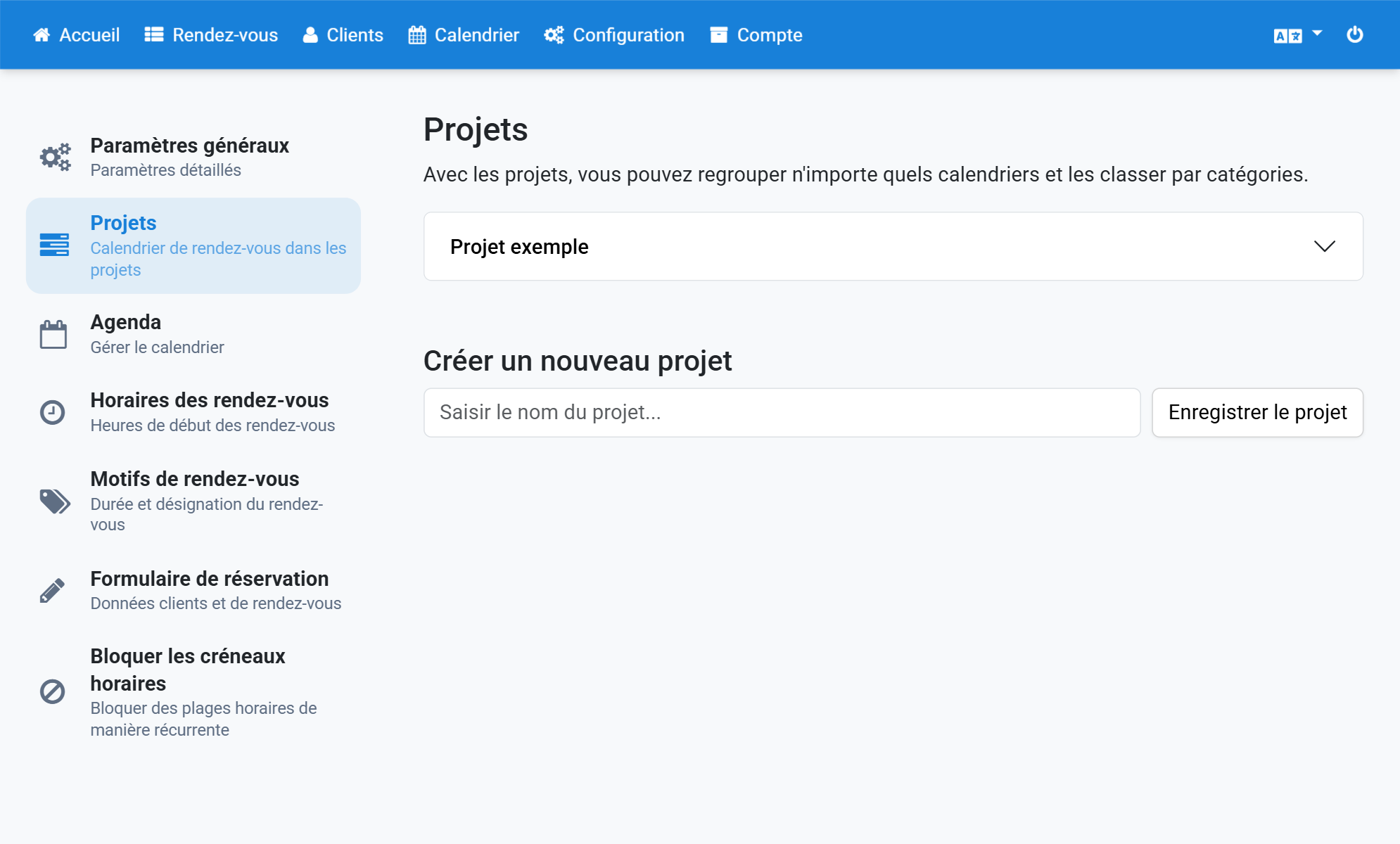 Cliquez sur le projet que vous venez de créer