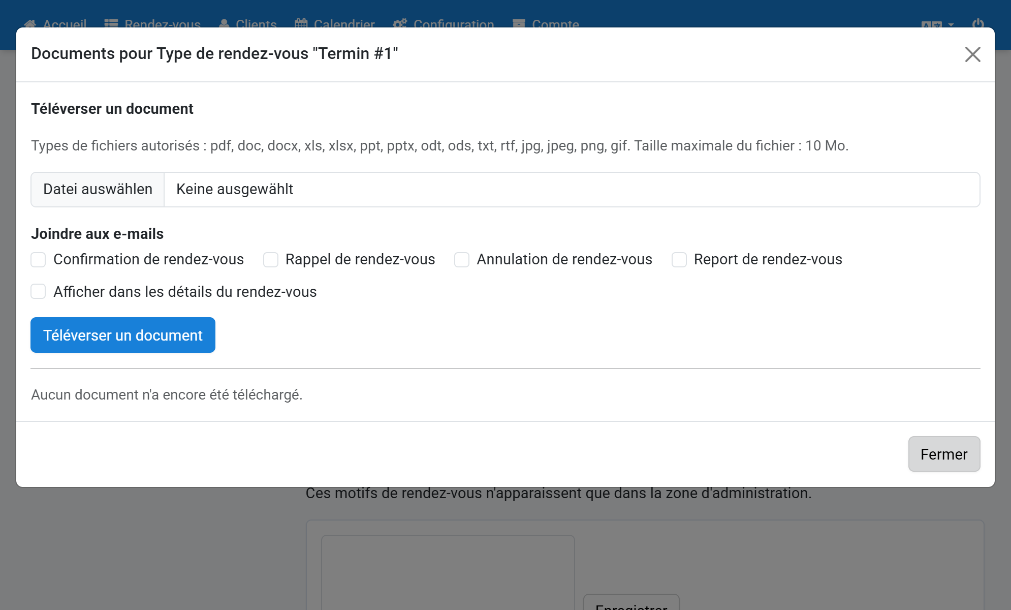 Le document a été supprimé et n'est plus joint aux e-mails