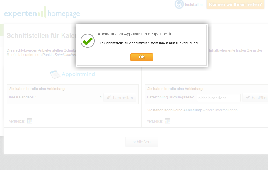 Confirmez le message de réussite en cliquant sur OK