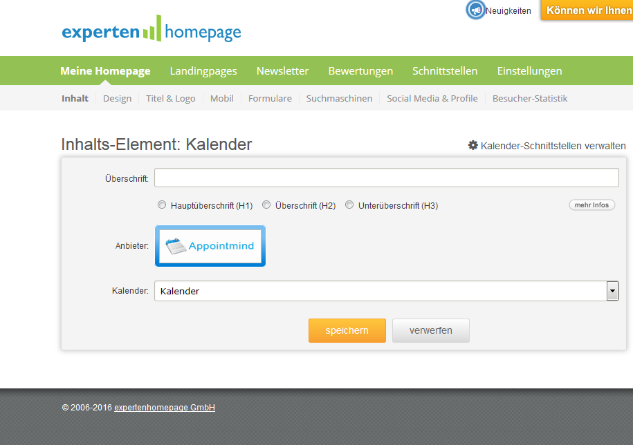 Sélectionnez un calendrier dans la liste
