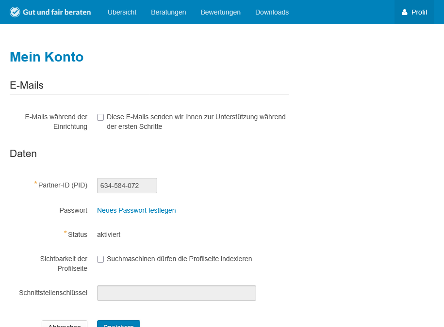 Sélectionnez et copiez l'identifiant partenaire