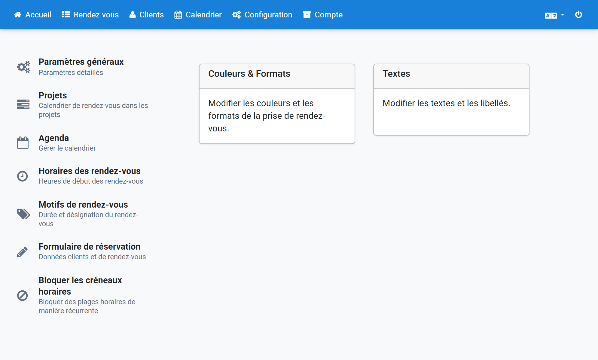 Cliquez sur Configuration générale