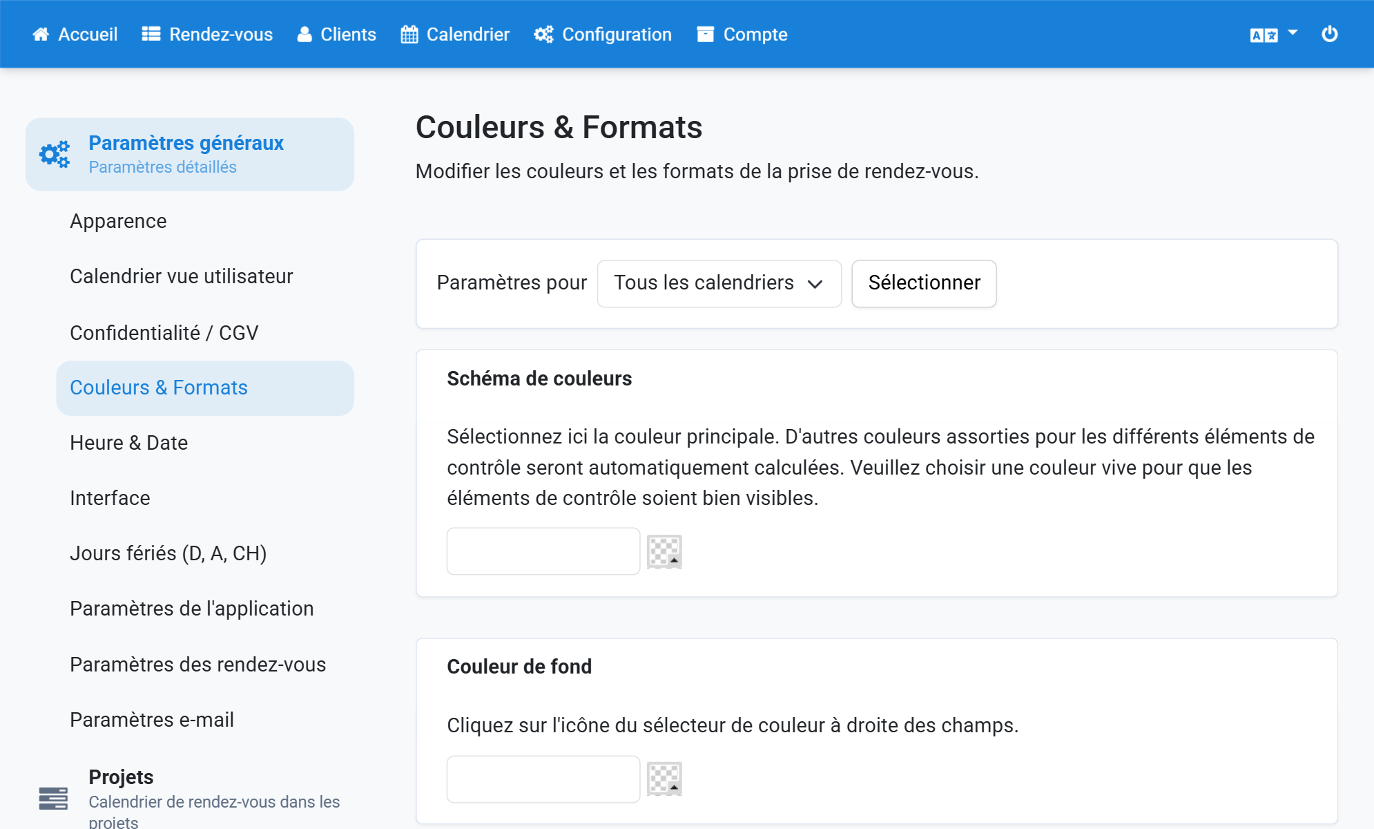 Cliquez sur l'icône du sélecteur de couleur à côté de l'une des options