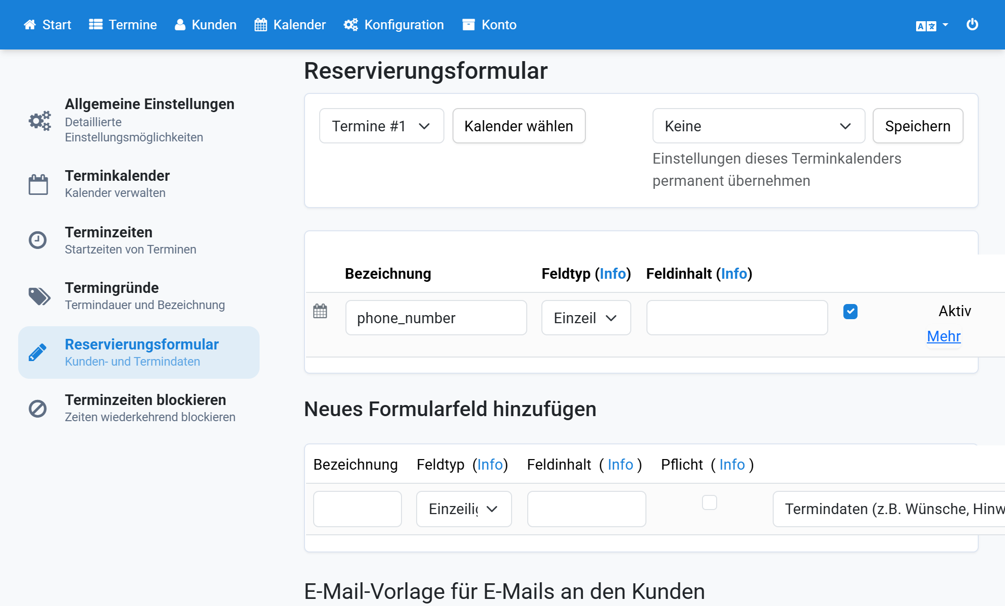 Cliquez sur Configuration