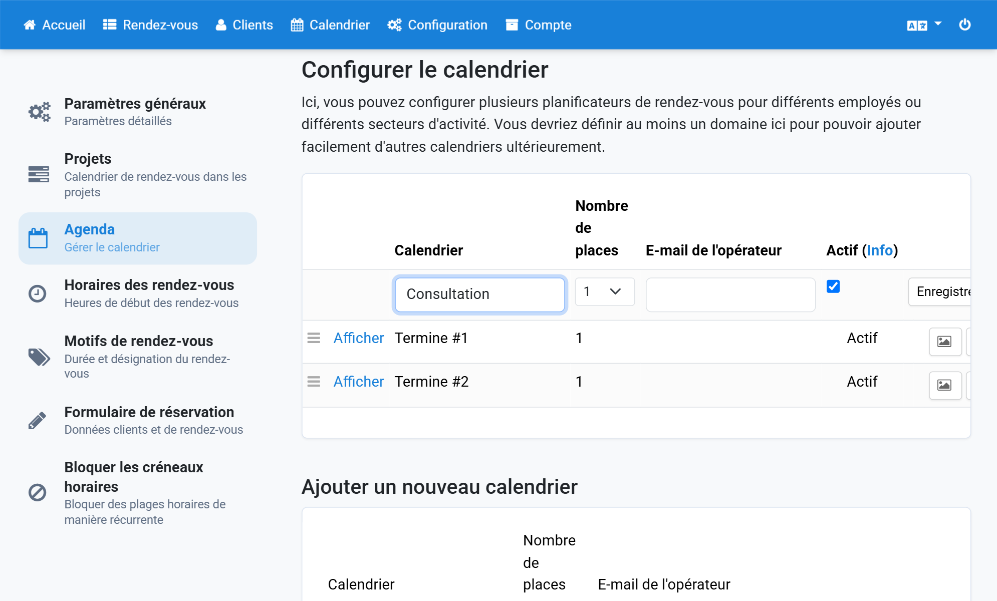 Saisissez le nouveau nom du calendrier