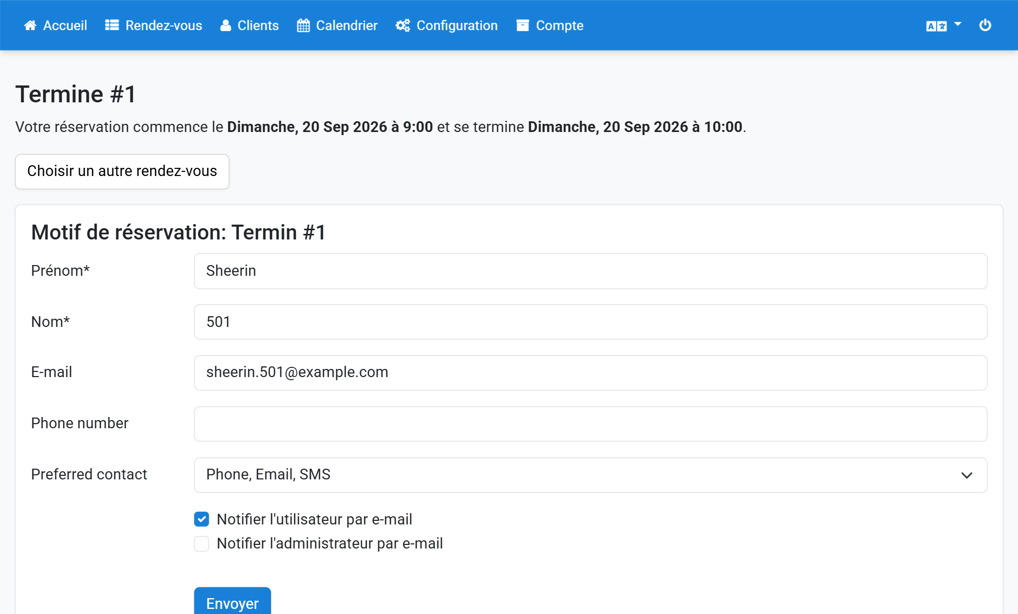 Vérifiez les données du client