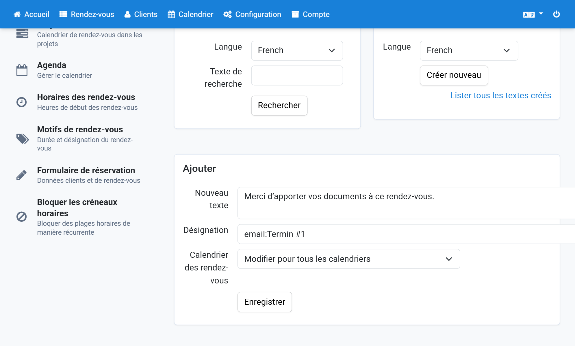 Cliquez sur Enregistrer et répétez pour les autres motifs