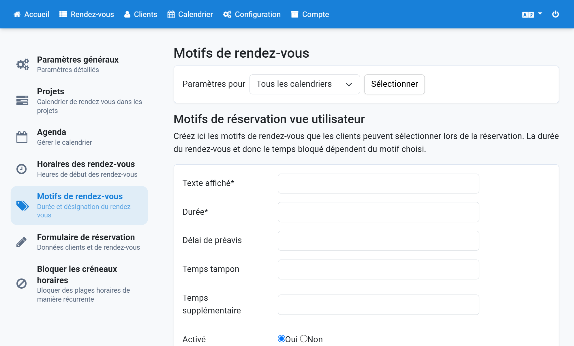 Cliquez sur Configuration