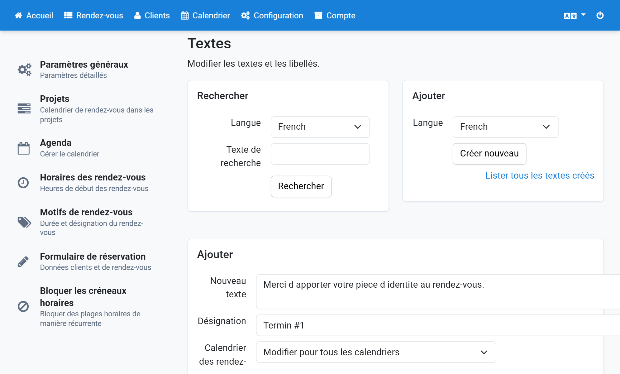 Collez le motif copié dans Libellé