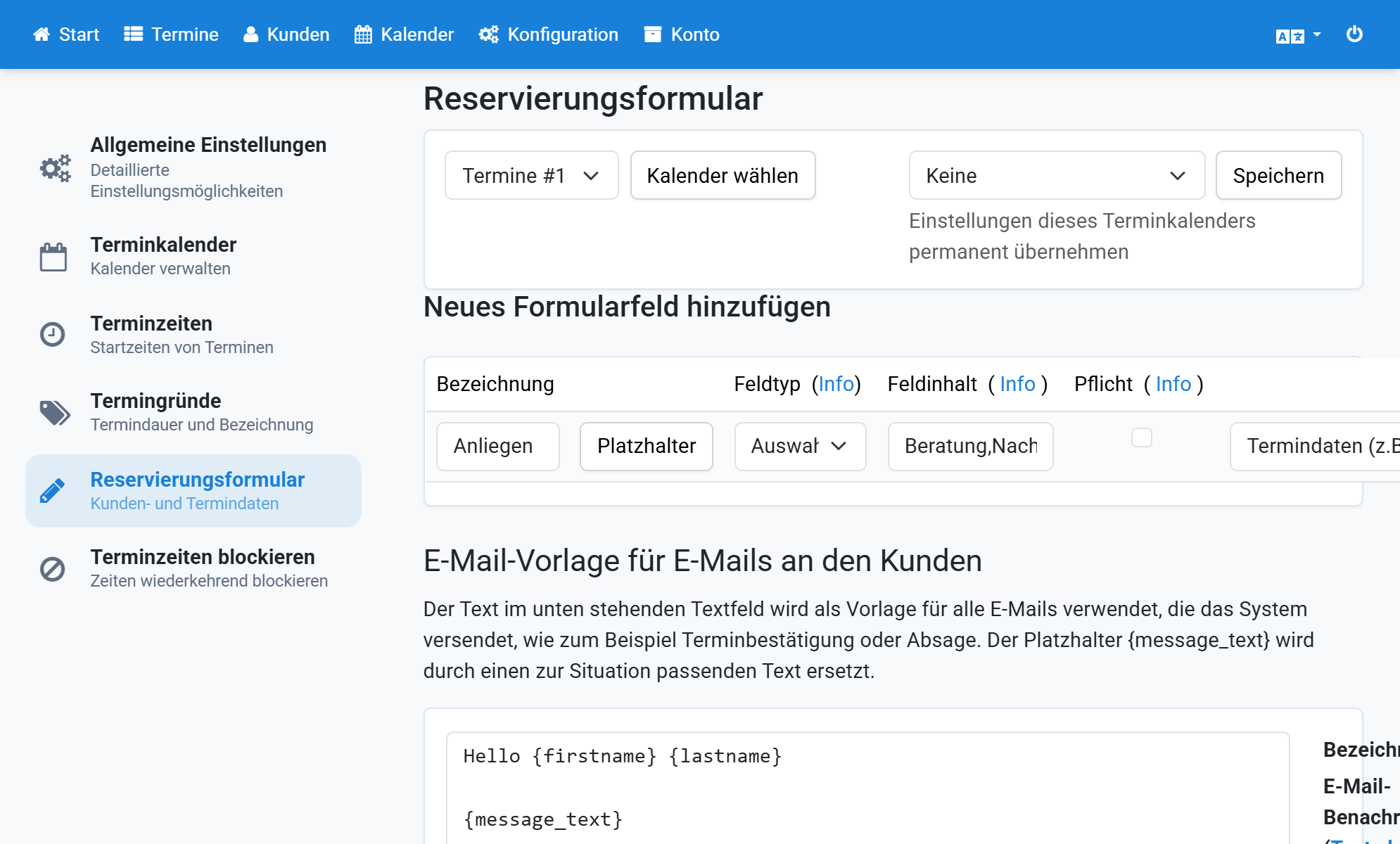 Créez un menu de sélection avec trois options