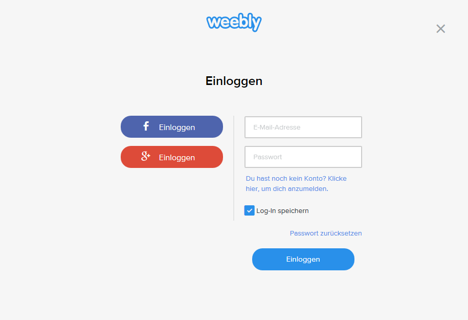 Connectez-vous à Weebly